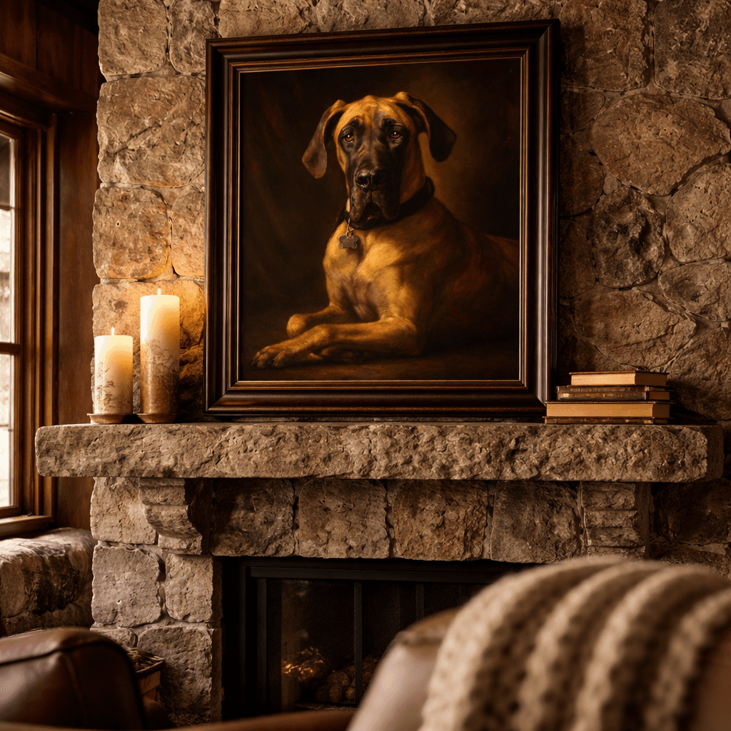 Bear's portrait in Emily R.'s home